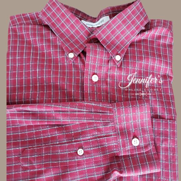 3/$25 L.L. Bean Men's Red and Gray Plaid Buttondown Shirt Size Large - Picture 1 of 9